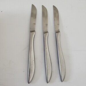 Vintage Stainless Steel Steak Knives Set of 3 Serrated Made in Japan Flatware